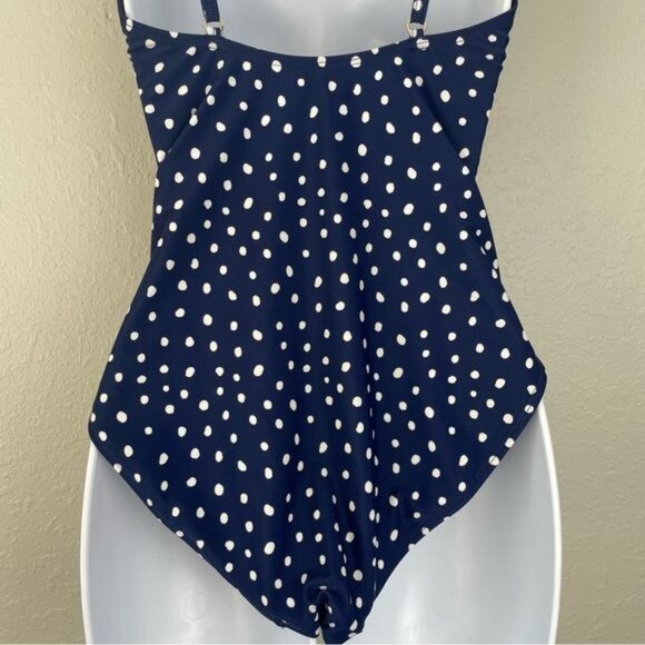 F&F navy blue white polka dot one piece swimsuit 10 - Picture 9 of 11